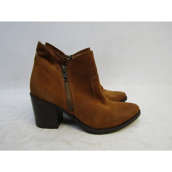 Steve Madden Womens Size 6 M Brown Suede Zip Ankle Fashion Boots Bootie - Picture 3 of 11